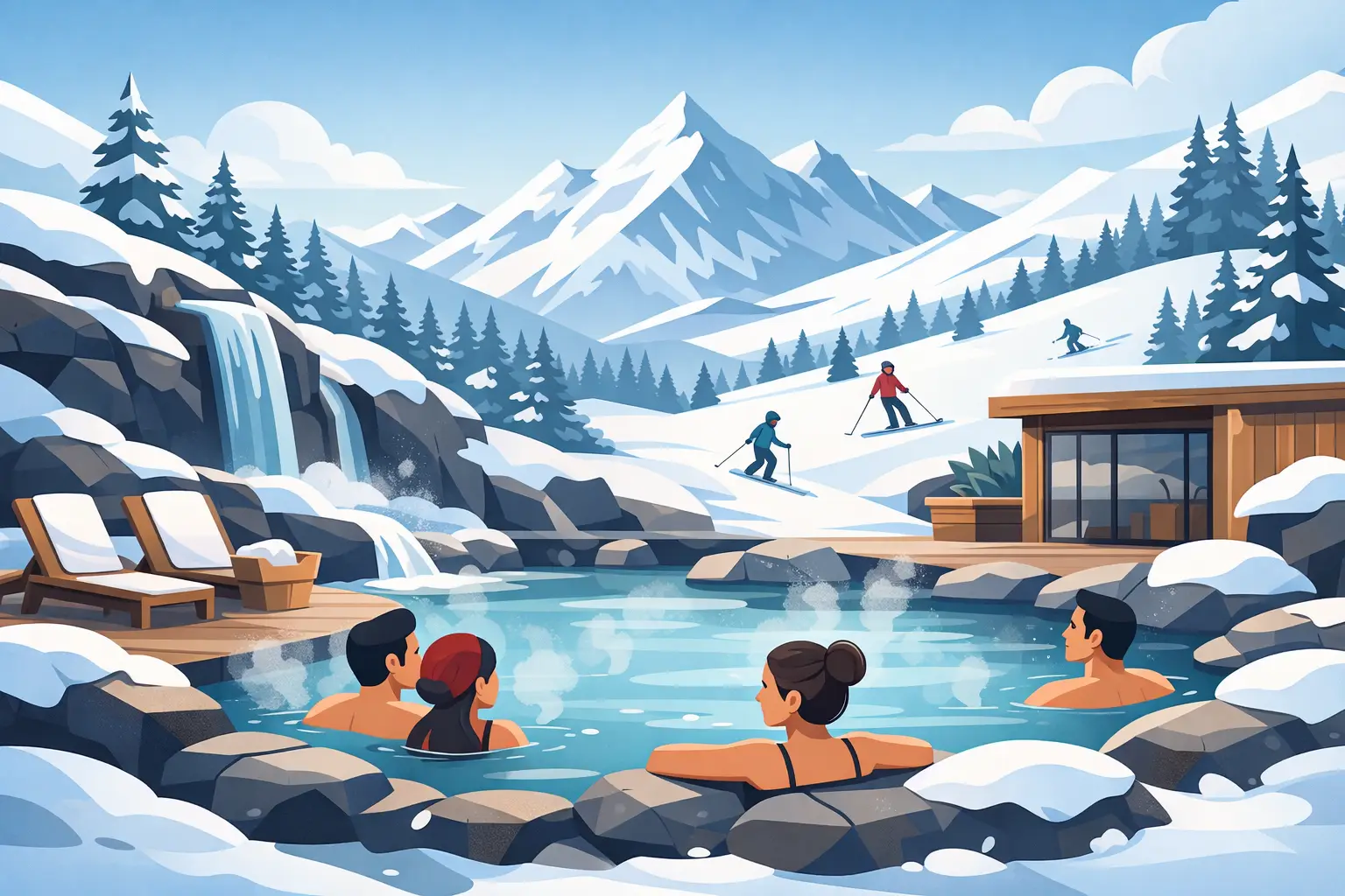 Mejores termas para viaje de nieve en Chile
